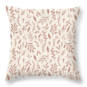 Pink Falling Leaves Pattern - Throw Pillow