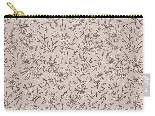 Pink Flower Pattern - Carry-All Pouch