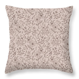 Pink Flower Pattern - Throw Pillow