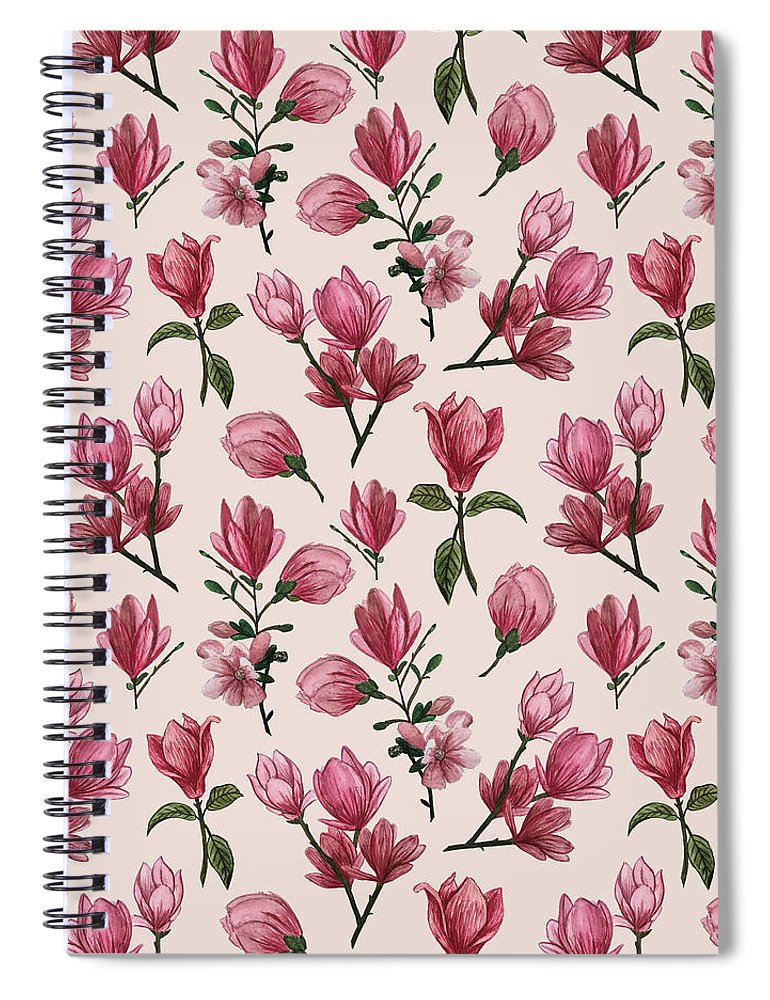 Pink Magnolia Blossoms - Spiral Notebook