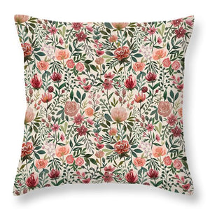 Pink Spring Flowers - Throw Pillow