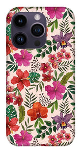 Pink Tropical Flower Pattern - Phone Case