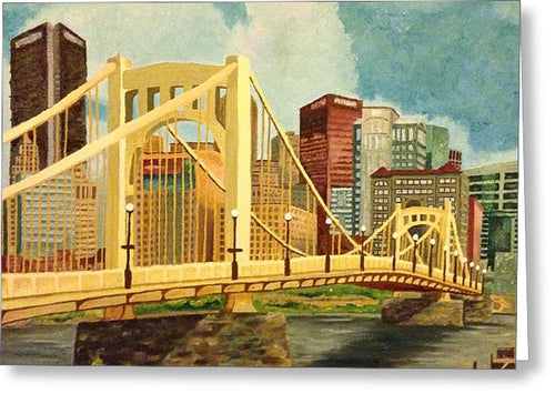 Pittsburgh City Bridge - Greeting Card
