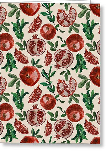 Pomegranate Pattern - Greeting Card