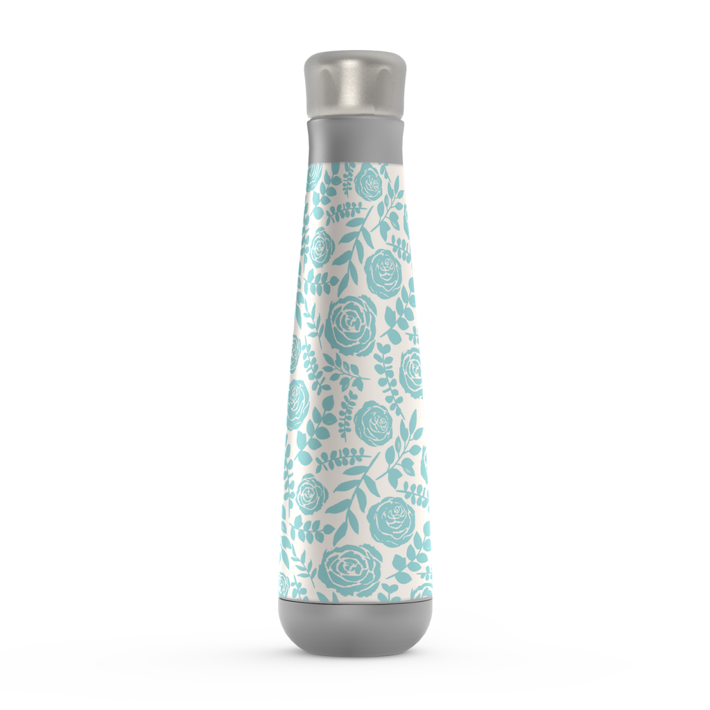 Baby Blue Floral Pattern Peristyle Water Bottle
