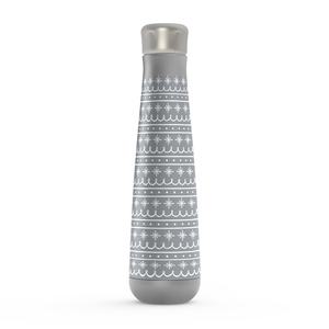 Gray Snowflake Pattern Peristyle Water Bottle