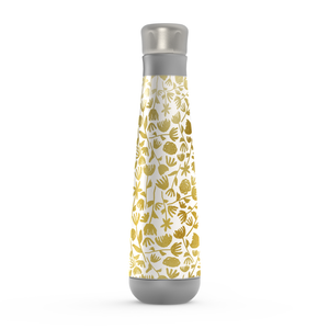 Gold Ink Floral Pattern Peristyle Water Bottle