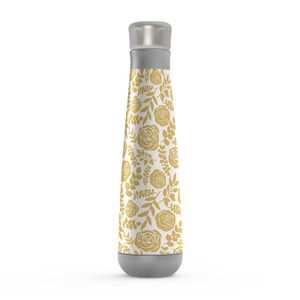 Gold Floral Pattern Peristyle Water Bottle