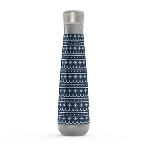 Blue Snowflake Pattern Peristyle Water Bottle
