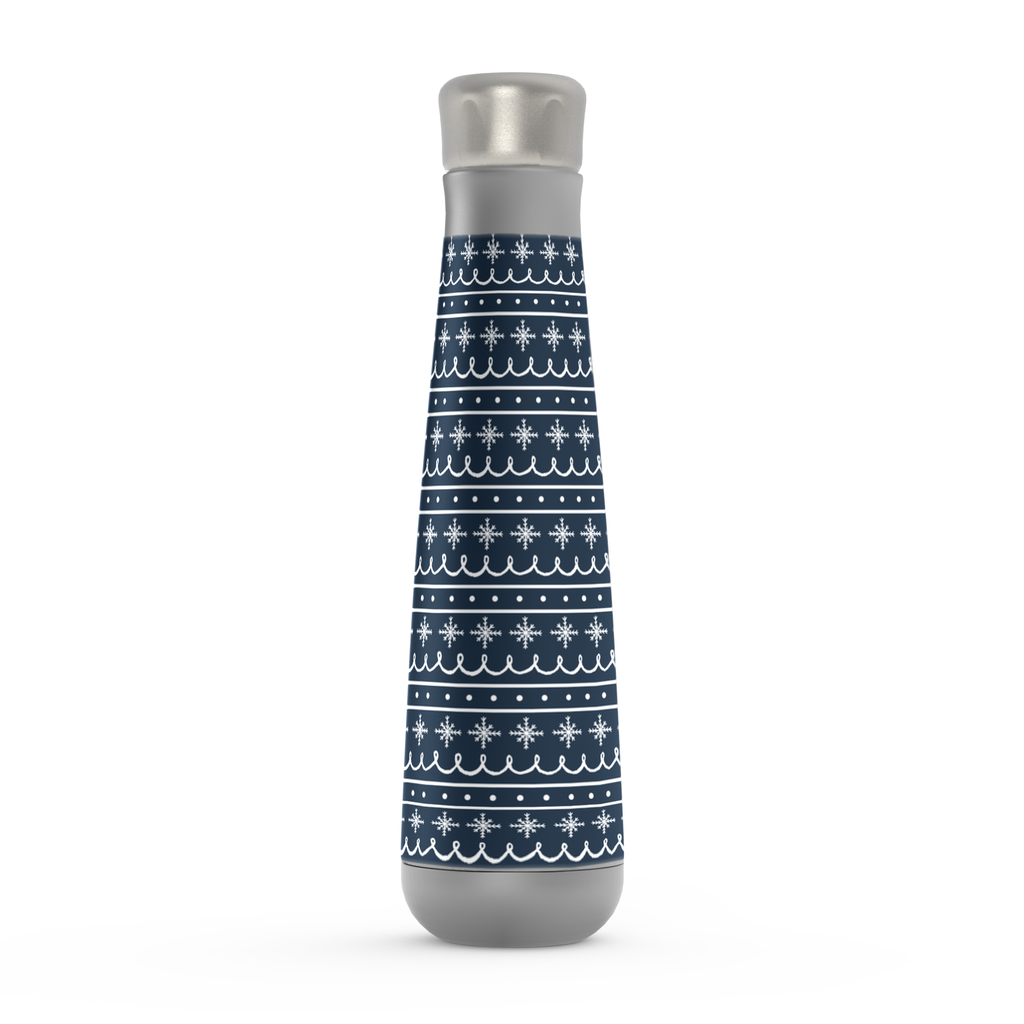 Blue Snowflake Pattern Peristyle Water Bottle