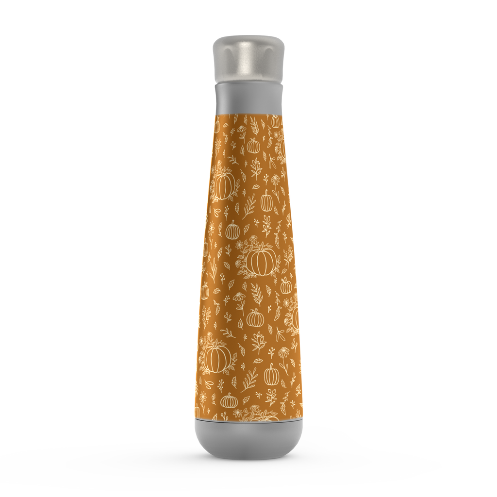Bronze Floral Ink Pumpkin Peristyle Water Bottle