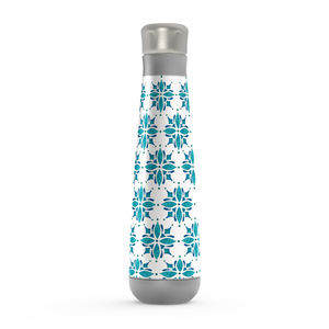 Teal Watercolor Tile Peristyle Water Bottle