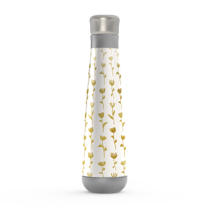Gold Ink Flower Pattern Peristyle Water Bottle