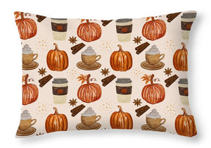 Pumpkin Spice Coffee - Throw Pillow