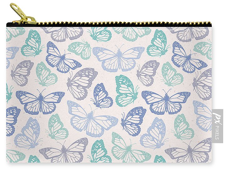 Purple and Green Butterfly Pattern - Carry-All Pouch