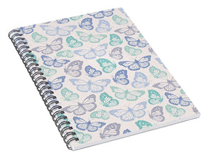 Purple and Green Butterfly Pattern - Spiral Notebook