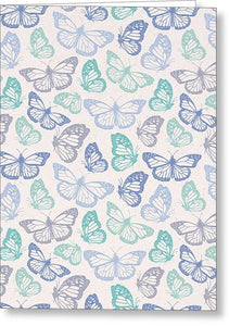 Purple and Green Butterfly Pattern - Greeting Card