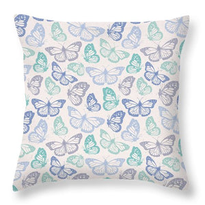 Purple and Green Butterfly Pattern - Throw Pillow
