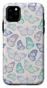 Purple and Green Butterfly Pattern - Phone Case