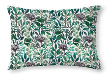 Load image into Gallery viewer, Purple Flowers and Eucalyptus Leaves - Throw Pillow