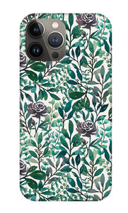 Purple Flowers and Eucalyptus Leaves - Phone Case