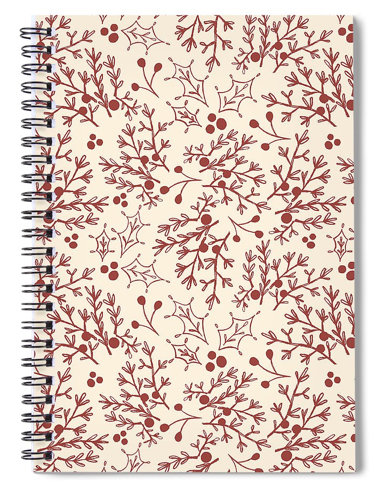 Red Christmas Branch - Spiral Notebook