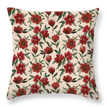 Load image into Gallery viewer, Red Fall Flowers - Throw Pillow