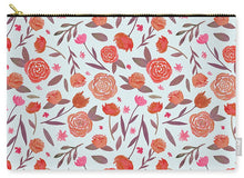Load image into Gallery viewer, Red Floral Pattern - Carry-All Pouch