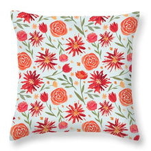 Load image into Gallery viewer, Red Flower Burst Pattern - Throw Pillow