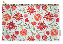 Load image into Gallery viewer, Red Flower Burst Pattern - Carry-All Pouch