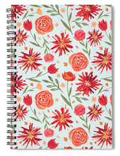 Load image into Gallery viewer, Red Flower Burst Pattern - Spiral Notebook