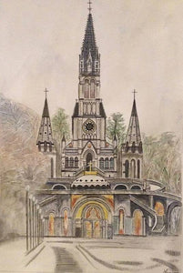 Rosary Basilica, France - Art Print
