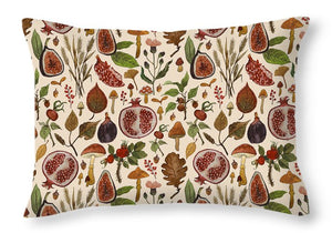 Rose hips, fruit, and leaves  - Throw Pillow