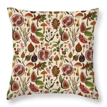 Load image into Gallery viewer, Rose hips, fruit, and leaves  - Throw Pillow