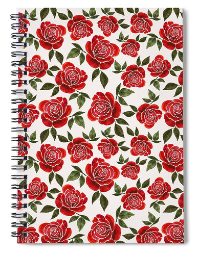 Rose Watercolor Pattern - Spiral Notebook