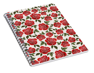 Rose Watercolor Pattern - Spiral Notebook
