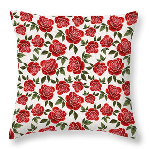 Rose Watercolor Pattern - Throw Pillow