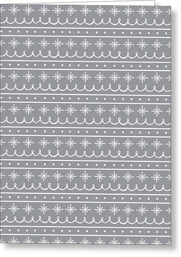 Gray Snowflake Pattern - Greeting Card