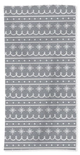 Load image into Gallery viewer, Snowflake Pattern On Gray - Beach Towel
