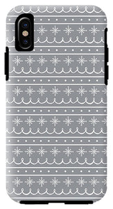 Gray Snowflake Pattern - Phone Case