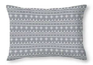 Gray Snowflake Pattern - Throw Pillow