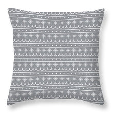 Load image into Gallery viewer, Gray Snowflake Pattern - Throw Pillow