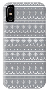 Gray Snowflake Pattern - Phone Case