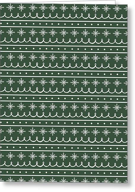 Green Snowflake Pattern - Greeting Card – Lauren Ullrich Art
