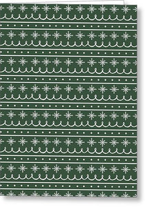Green Snowflake Pattern - Greeting Card