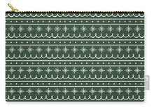 Load image into Gallery viewer, Snowflake Pattern On Green - Carry-All Pouch