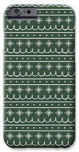 Load image into Gallery viewer, Green Snowflake Pattern - Phone Case