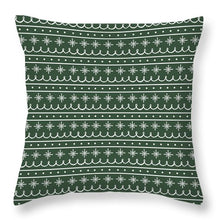 Load image into Gallery viewer, Green Snowflake Pattern - Throw Pillow