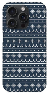 Blue Snowflake Pattern - Phone Case