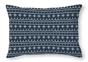 Blue Snowflake Pattern - Throw Pillow